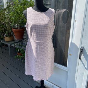 Ann Taylor Loft pink and black tweed dress size 10